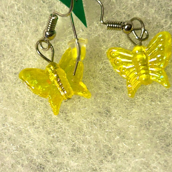 NWT butterfly earrings stainless & ceramic sparkle earring pair designer… - Picture 6 of 7